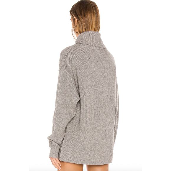 FREE PEOPLE Softly Structured Tunic Turtleneck Sweater Gray Medium M - Picture 3 of 10